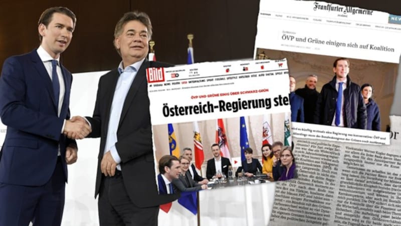 (Bild: APA/HANS KLAUS TECHT, Bild, Frankfurter Allgemeine, krone.at-Grafik)