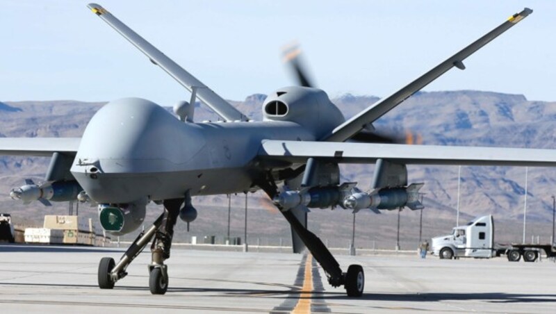 Eine solche Drohne des Typs MQ-9 Reaper feuerte die tödlichen Raketen ab. (Bild: APA/AFP/GETTY IMAGES)