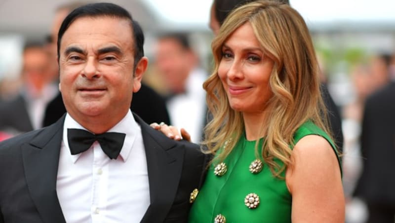 Ghosn und seine Frau Carole (Bild: AFP)