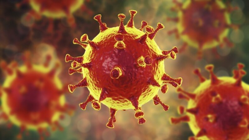 Künstlerische Illustration eines Coronavirus-Stammes (Bild: stock.adobe.com)