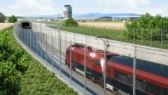 Beim Flughafen Graz soll die Bahn in die Tiefe eintauchen (Bild: ÖBB/3D-Schmiede)