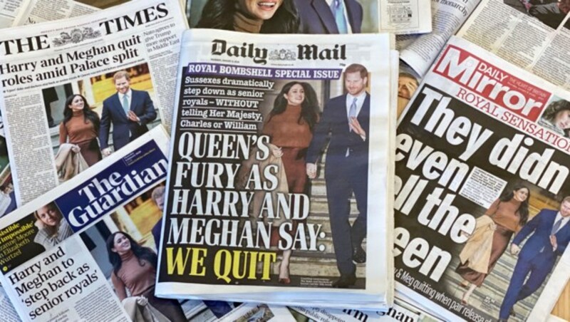 Die britische Presse über die „royale Bombe“ (Bild: AFP)