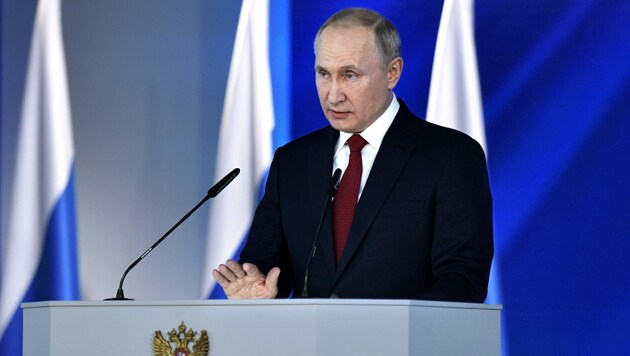Der russische Präsident bei seiner Rede zur Lage der Nation am 15. Jänner 2020 (Bild: AFP)
