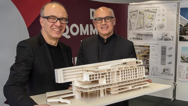 Die Architekten Pichler und Traupmann konnten sich mit ihrem Projekt beim Wettbewerb durchsetzen. (Bild: Christian Forcher)