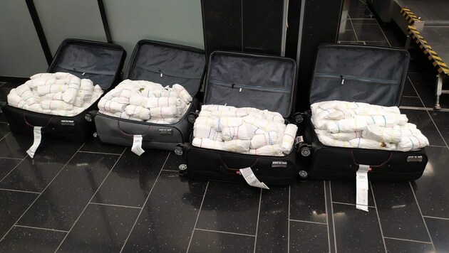 Auf dem Flughafen Wien in Schwechat fand die Polizei am Freitag eine große Menge Suchtgift. (Bild: APA)