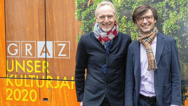 Kulturstadtrat Günter Riegler und Programm-Manager Christian Mayer von Graz 2020 (Bild: Foto Fischer)