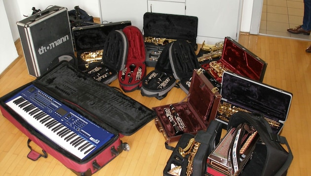 Diese Instrumente wurden in der Musikschule gestohlen. (Bild: LPD Steiermark)