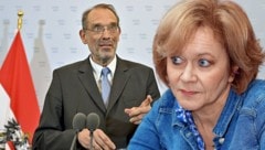 Die Situation zwischen Bildungsminister Heinz Faßmann und seiner ehemaligen Ombudsfrau Susanne Wiesinger eskaliert. (Bild: APA/HERBERT NEUBAUER, Peter Tomschi, krone.at-Grafik)