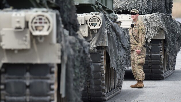 US-Armee auf ihrem Stützpunkt im deutschen Grafenwöhr (Bild: AFP)