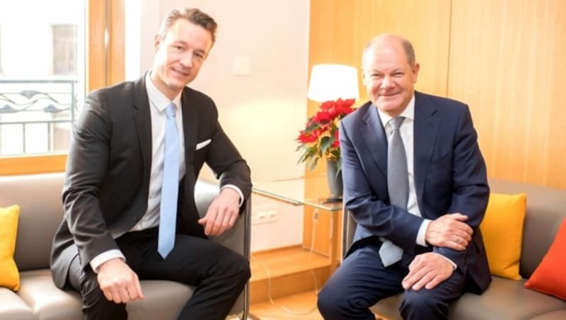 Die Finanzminister von Österreich und Deutschland: Gernot Blümel (ÖVP) und Olaf Scholz (SPD) (Bild: Michael Gruber )