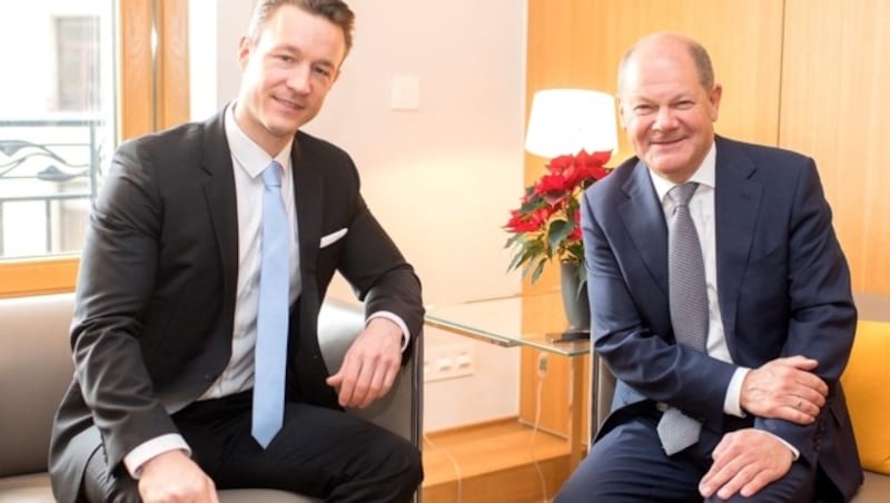 Die Finanzminister von Österreich und Deutschland: Gernot Blümel (ÖVP) und Olaf Scholz (SPD) (Bild: Michael Gruber )