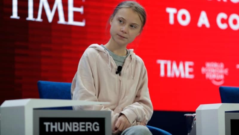 Greta Thunberg beim Weltwirtschaftsforum in Davos (Bild: The Associated Press)