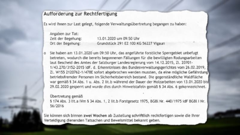 Der Brief der BH mit der Aufforderung zur Rechtfertigung (Bild: ANDREAS TROESTER)