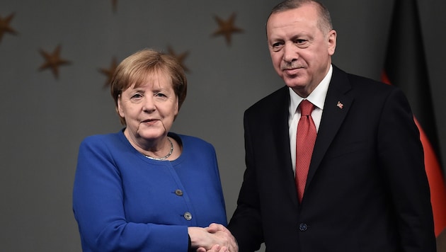 Die deutsche Kanzlerin Angela Merkel und der türkische Präsidenten Recep Tayyip Erdogan (Bild: AFP)