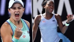 Ashleigh Barty (li.) und Coco Gauff (Bild: AP)