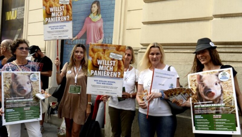 Protestkundgebung vor der brasilianischer Botschaft „Der Amazonas brennt - Bolsonaro lenkt!“ im August 2019 (Bild: APA/HERBERT PFARRHOFER)