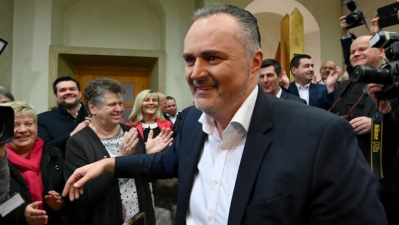 Hans-Peter Doskozil (SPÖ) nach den Landtagswahlen im Burgenland (Bild: APA/HERBERT P. OCZERET)