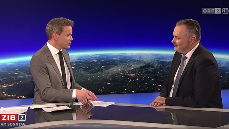 Hans-Peter Doskozil in der „ZiB 2“ bei Martin Thür (Bild: ORF)