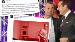 Strache und Hofer matchen sich auf Twitter. (Bild: APA/HANS PUNZ, twitter.com, krone.at-Grafik)