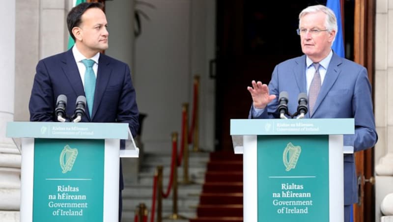 Varadkar und Barnier in Dublin (Bild: AFP)