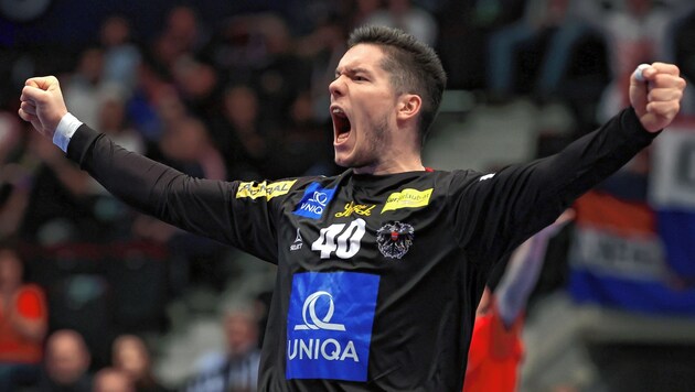 Thomas Eichberger jubelte bei der Handball-EURO. (Bild: EPA)
