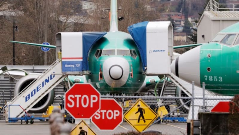 Eine geparkte Boeing 737 Max (Bild: AP)