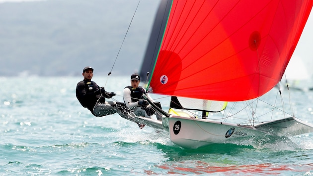 Ben Bildstein und David Hussl starteten vor Australien mit einem Sieg in die Ozeanien-Meisterschaft. (Bild: Sailing Energy)