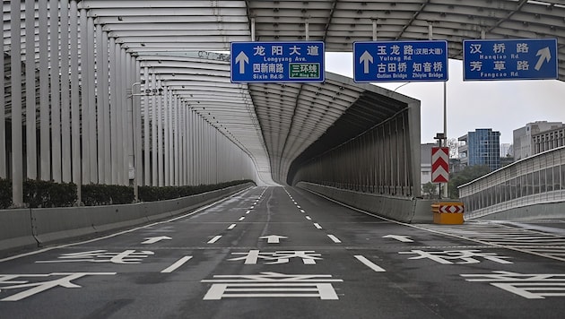 Leere Straßen in Wuhan (Bild: AFP)