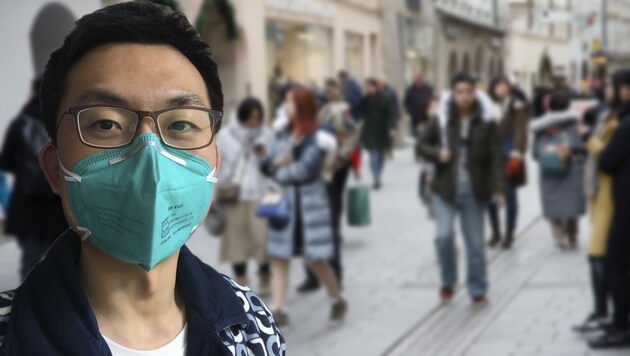 Felix Zhang trägt immer noch eine Maske, arbeitet aber wieder im Unternehmen. (Bild: Markus Tschepp)