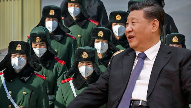 Präsident Xi Jinping hat ein Jahr der Demütigungen hinter sich. Nun muss seine Regierung auch noch gegen das Coronavirus kämpfen. (Bild: AP, AFP, krone.at-Grafik)