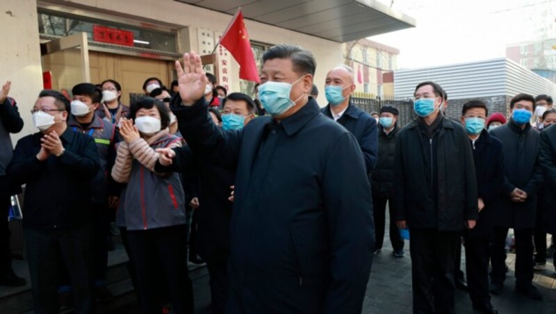 Chinas Präsident Xi Jinping, besuchte ein Präventionscenter in der Nähe von Peking. (Bild: Xinhua)