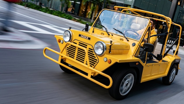 Der Mini Moke erfreut sich in Miami großer Beliebtheit. (Bild: BMW)
