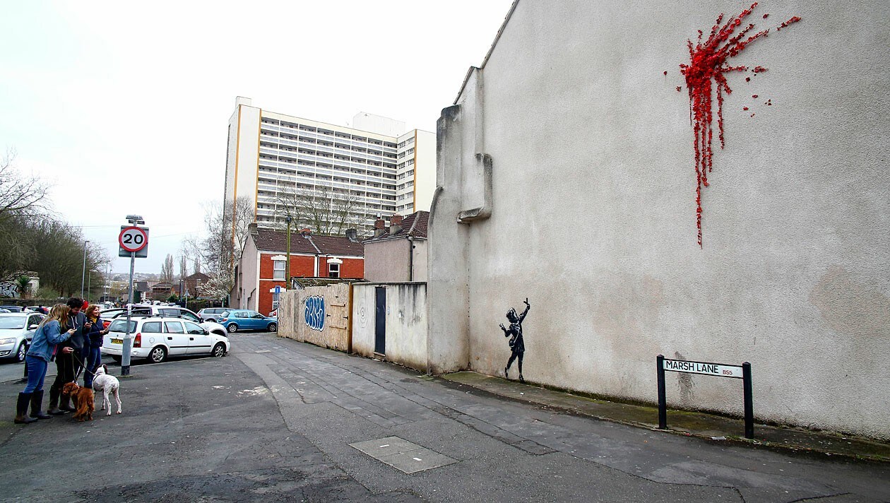 Neues Werk Von Streetart Ikone Banksy In Bristol Krone At