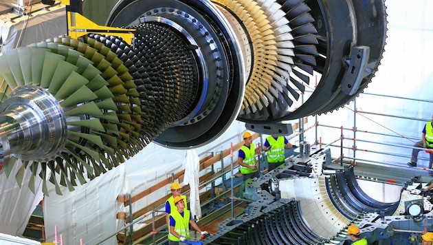 Der Wasserstoff soll in Mellach diese Großturbine antreiben (Bild: Verbund)