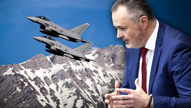 Die Ermittlungen wegen der vom früheren Verteidigungsminister Hans Peter Doskozil (SPÖ) eingebrachten Betrugsanzeige in der Causa Eurofighter sollen offenbar eingestellt werden. (Bild: APA/ROBERT JAEGER, APA/BUNDESHEER/HÖRL, krone.at-Grafik)