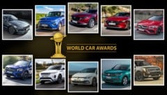 (Bild: Hyundai, Kia, Mazda, Mercedes, Range Rover, VW, World Car Awards, krone.at-Grafik)