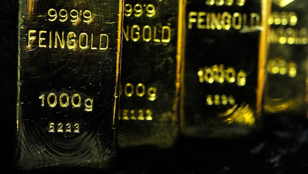 Altın fiyatı Pazartesi gecesi troy ons başına 2353 USD ile yeni bir rekora ulaştı. (Bild: APA/Robert Jäger)