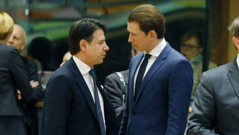 Der italienischen Premier Giuseppe Conte und Bundeskanzler Sebastian Kurz (Bild: BUNDESKANZLERAMT/DRAGAN TATIC)