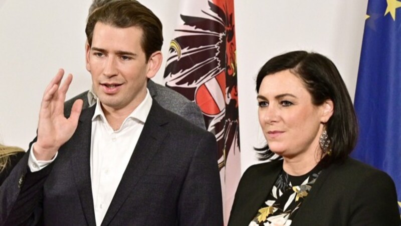 Sebastian Kurz und Elisabeth Köstinger (Bild: APA/HANS PUNZ)