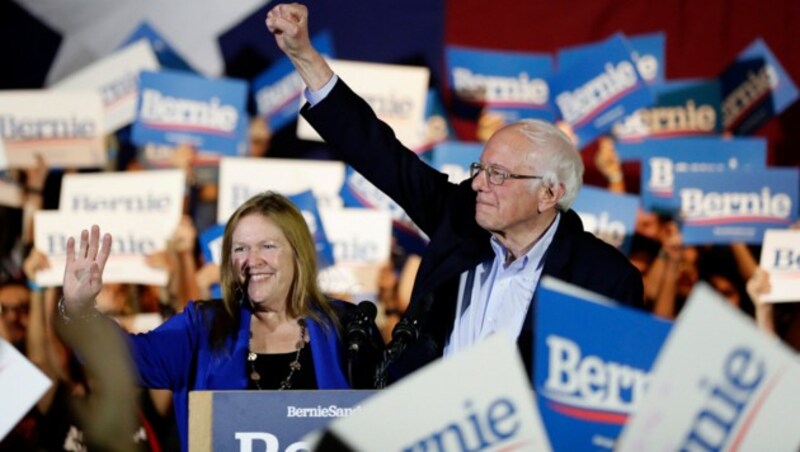 Bernie Sanders festigte mit dem Sieg bei den Vorwahlen in Nevada seine Position als demokratischer Spitzenreiter für die US-Präsidentschaftswahl. (Bild: AP)