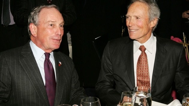 US-Schauspieler Clint Eastwood und Medienmilliardär Michael Bloomberg (Bild: 2007 Getty Images)