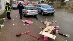 Mit diesem silberfabenen Mercedes Kombi raste ein Mann am Montag im hessischen Volkmarsen in eine Menschenmenge. (Bild: AFP)