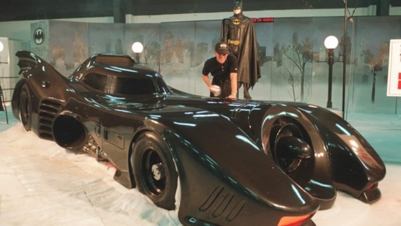 Die ikonische Batmobil-Version aus „Batman“ von Regisseur Tim Burton (Bild: AFP)