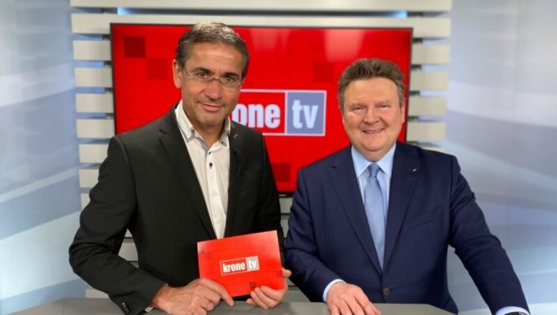 Gerhard Koller im Talk mit Michael Ludwig. (Bild: krone.tv)