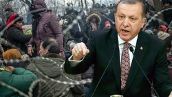 Präsident Recep Tayyip Erdogan ließ die türkischen Grenzen öffnen und sagt: „Sie bleiben offen.“ (Bild: AFP, krone.at-Grafik)