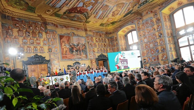 Die „CarinthiJA 2020“-Auftaktveranstaltung fand im prächtigen Wappensaal im Landhaus statt. (Bild: Rojsek-Wiedergut Uta)