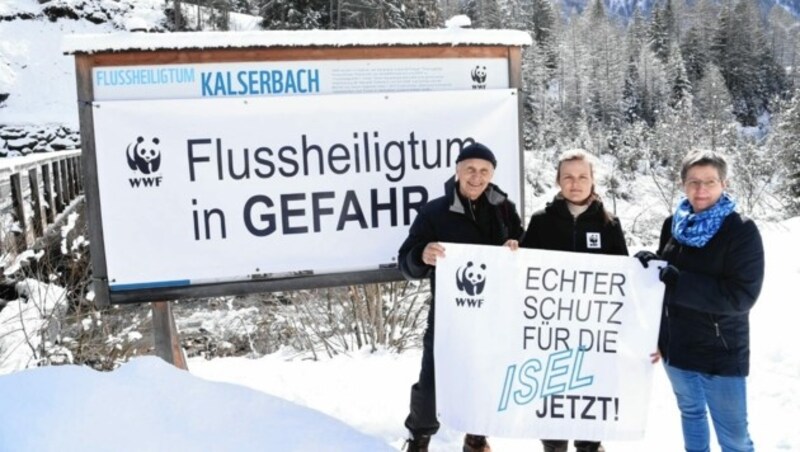 Der WWF protestierte mehrfach gegen den Ausbau am Kalserbach, um das Flussheiligtum zu schützen. (Bild: WWF Vincent Sufiyan)