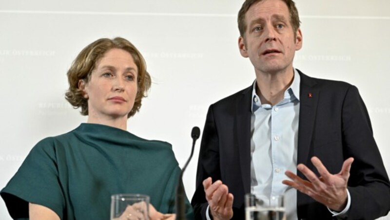 Jan Krainer (SPÖ) und Stephanie Krisper (NEOS), führende Abgeordnete im U-Ausschuss (Bild: APA/HERBERT NEUBAUER)