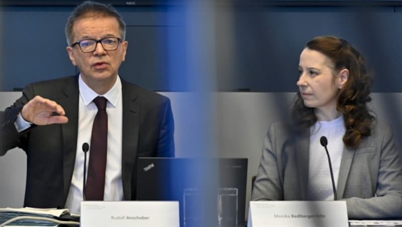 Gesundheitsminister Rudolf Anschober und Monika Redlberger-Fritz, die Leiterin des nationalen Referenzlabors (Bild: APA/HERBERT NEUBAUER)