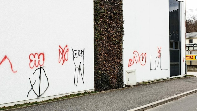 Graffiti am Billa in Pörtschach. (Bild: Dorian Wiedergut)